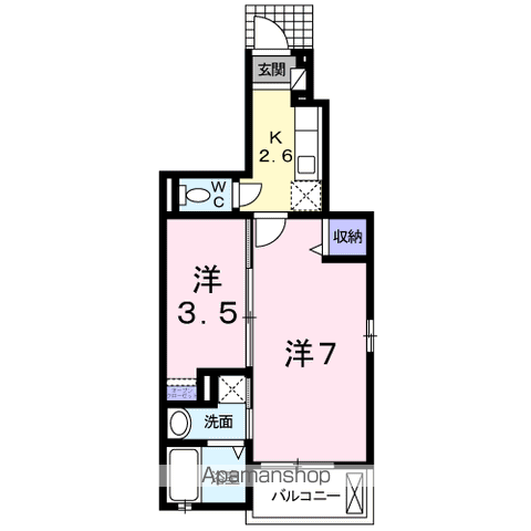 チャオ ジェノバ(1K/1階)の間取り写真