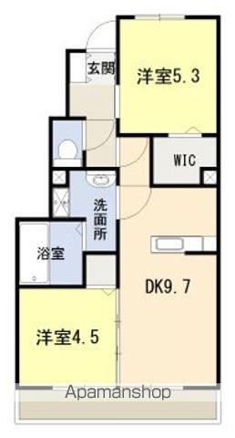 プリマヴェーラ(2DK/1階)の間取り写真