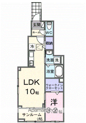 メゾンドヴィラⅠ(1LDK/1階)の間取り写真