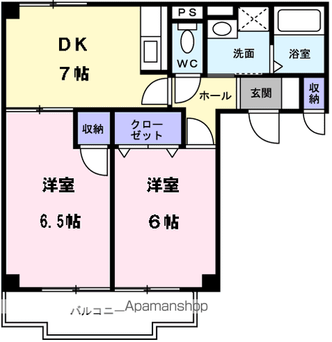 メゾン比良(2DK/2階)の間取り写真