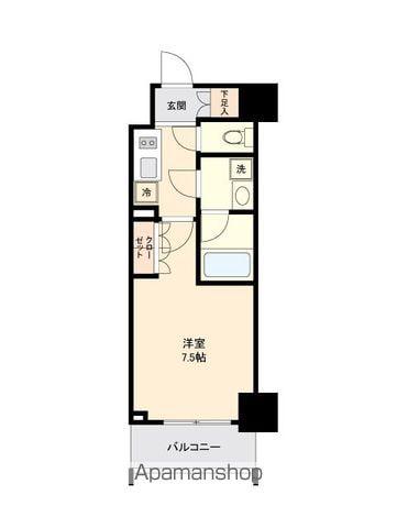 オープンブルーム川口(1K/13階)の間取り写真