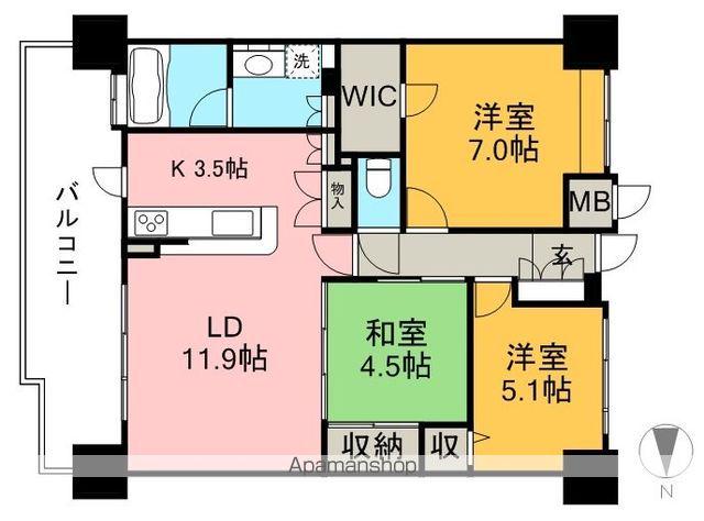 フローレンス鷹匠(3LDK/5階)の間取り写真