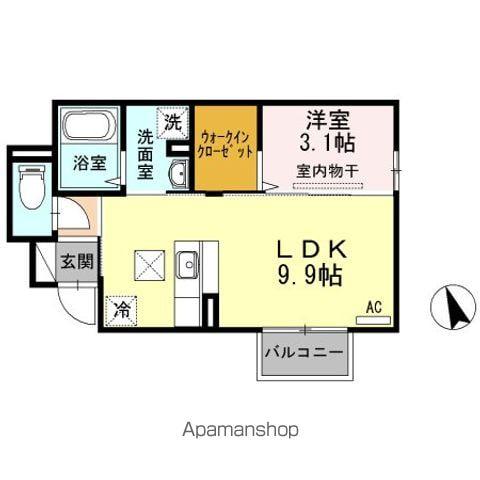 エスポワール西園(1LDK/1階)の間取り写真
