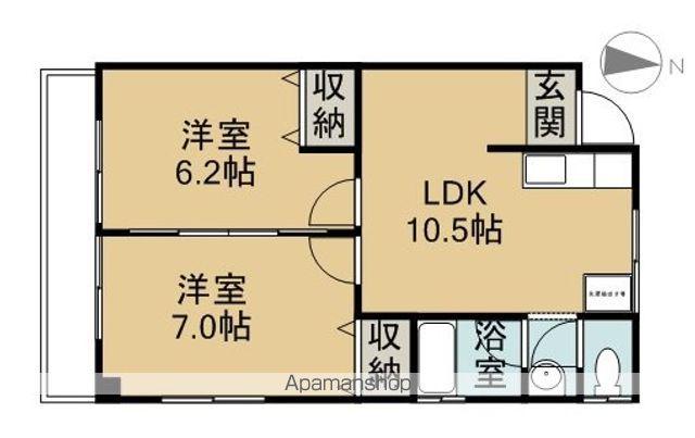 ソシアサニーヒルⅡ(2DK/3階)の間取り写真