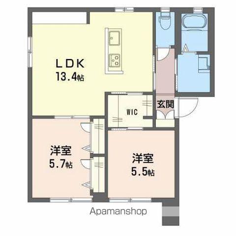 メゾンブリエⅡ(2LDK/1階)の間取り写真
