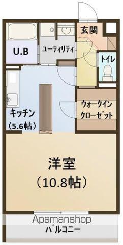 リリーローサ(ワンルーム/2階)の間取り写真