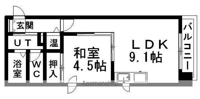 ガーデンハイツ西15(1LDK/6階)の間取り写真
