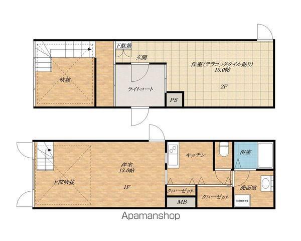 QUADCOURT(1LDK/2階)の間取り写真