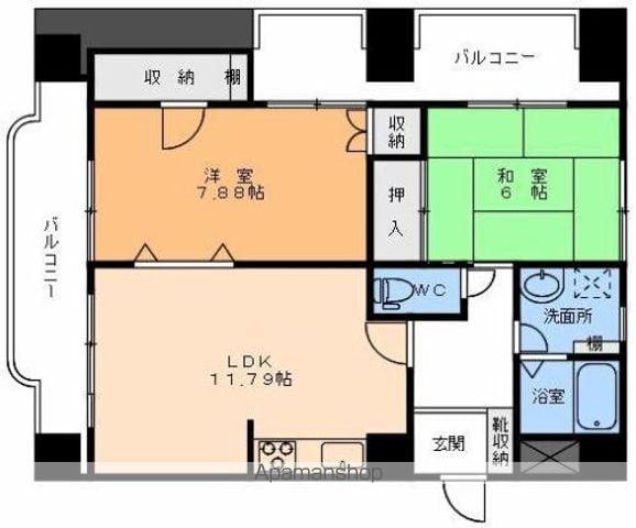 グランドステイタス道後(2LDK/5階)の間取り写真