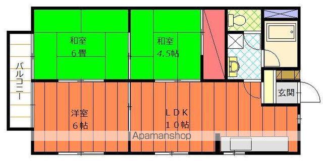 たかおマンション(3LDK/5階)の間取り写真
