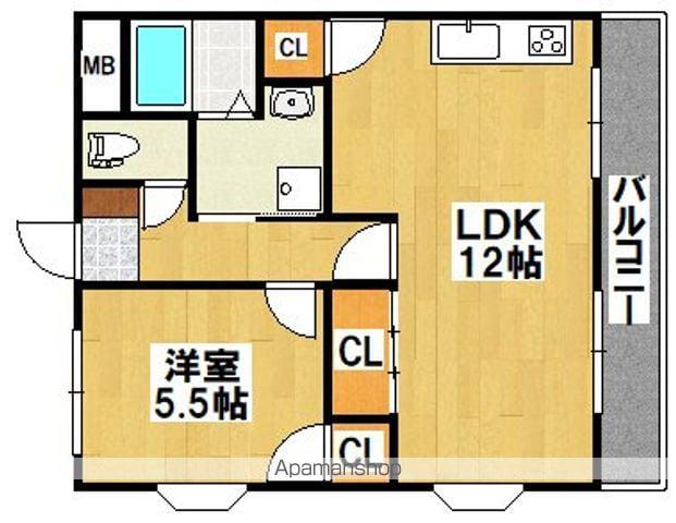 マリンプラザ諏訪森(1LDK/3階)の間取り写真