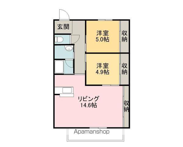 第一メゾンロワ千島(2LDK/2階)の間取り写真