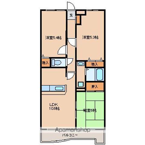 ハイグレース府中(3LDK/2階)の間取り写真