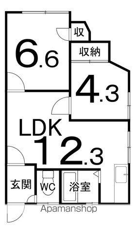 新川町13-15AP(2LDK/2階)の間取り写真
