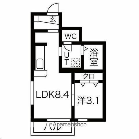 FOLUNAⅠ(1LDK/1階)の間取り写真