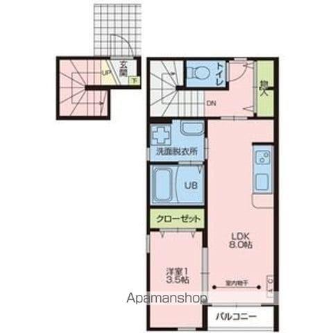 ビネガーゴールド(1LDK/2階)の間取り写真