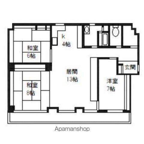 梅ノ木ビル(3LDK/4階)の間取り写真