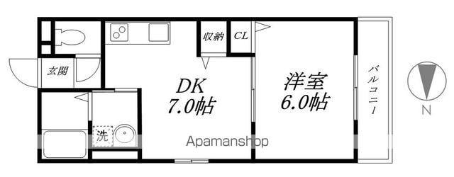 ハイツ神宮(1DK/1階)の間取り写真