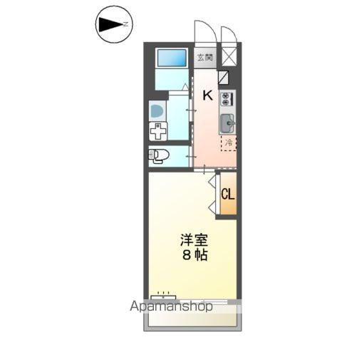 山陽本線 東福山駅 徒歩20分 2階建 築7年(1K/2階)の間取り写真