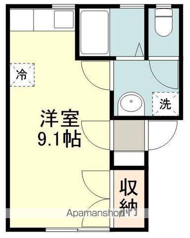 エムアンドエムⅠ(ワンルーム/1階)の間取り写真