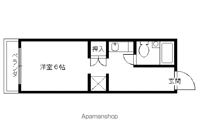 パインフィールド北白川I(ワンルーム/3階)の間取り写真