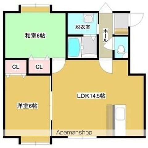 ホワイトリバー(2LDK/地下階)の間取り写真