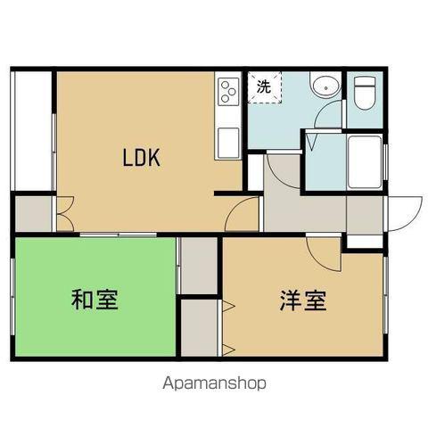 パーム山岸(2LDK/1階)の間取り写真