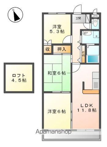 グリーンハイツ大塩Ⅱ(3LDK/2階)の間取り写真
