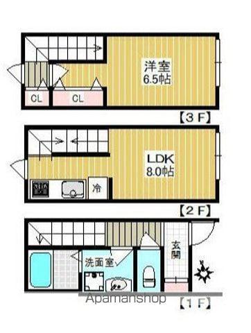 MOK-TERRACE新松戸(1LDK/1階)の間取り写真