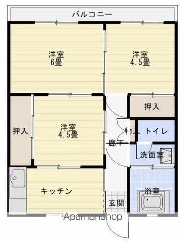 みかげアパート(3K/1階)の間取り写真
