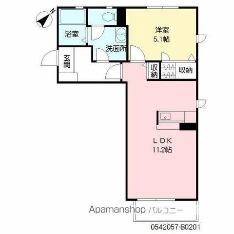 アラモアナB(1LDK/2階)の間取り写真