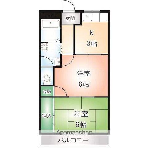 ヴィラ渡辺(2K/1階)の間取り写真