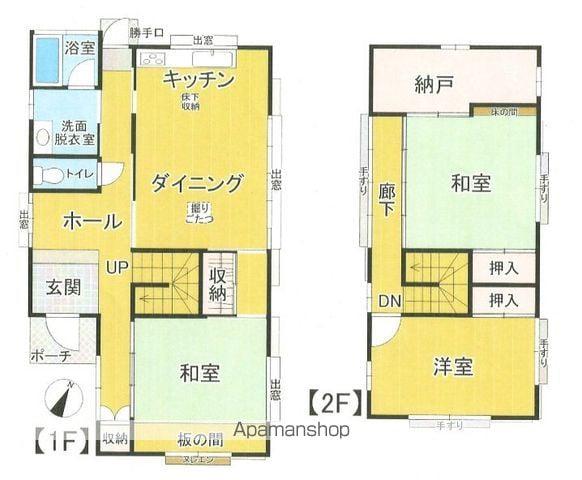 常磐線 勝田駅 徒歩35分 2階建 築36年(3SLDK)の間取り写真