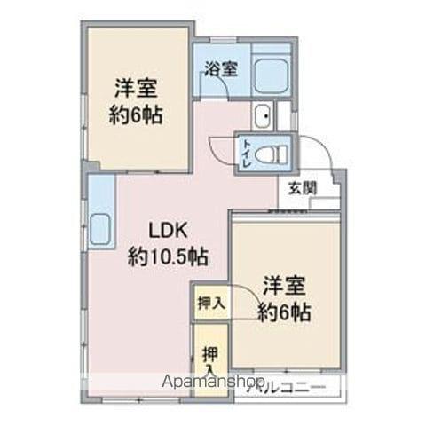 CHOU CHOU一社(2LDK/3階)の間取り写真