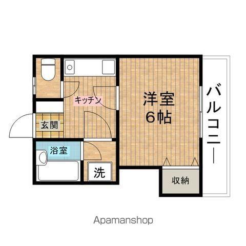 ツバキハイツ(1K/1階)の間取り写真