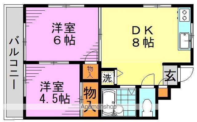 FAST高円寺(2DK/3階)の間取り写真