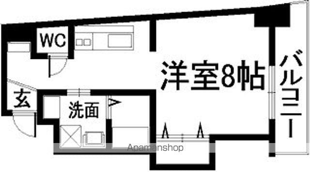 ウイングなかもず(1DK/8階)の間取り写真