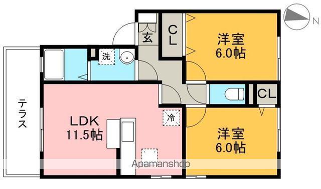 ウィルモアイースト(2LDK/1階)の間取り写真