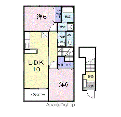 メゾン・メルヴェイユ(2LDK/2階)の間取り写真