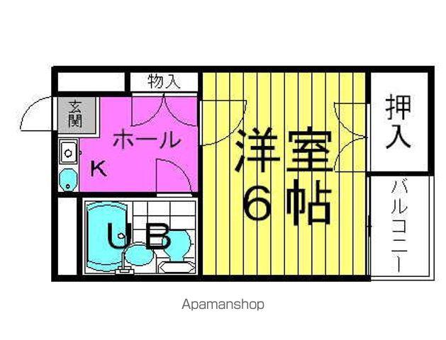 ハマサキマンション(1K/5階)の間取り写真