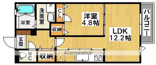 シャーメゾン和郷A棟(1LDK/2階)の間取り写真