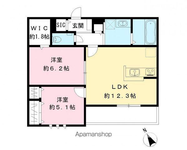 フィカーサ柏の葉(2LDK/1階)の間取り写真