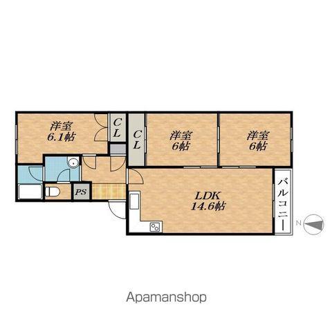 コーポ光南第一(3LDK/4階)の間取り写真