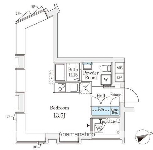 コージーコート四谷坂町(ワンルーム/2階)の間取り写真