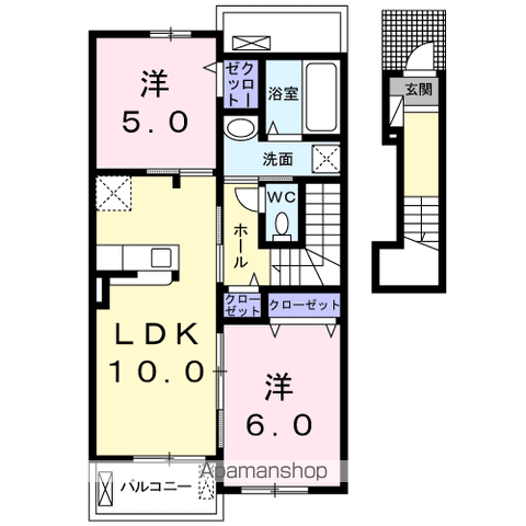 富夢想家十番館(2LDK/2階)の間取り写真
