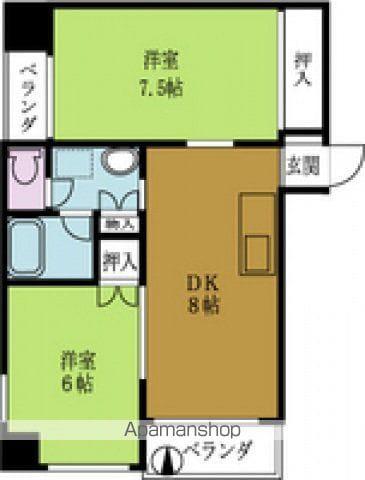 グリーンハイツ多田(2DK/5階)の間取り写真