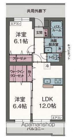 ラウト ディノッゾ(2LDK/1階)の間取り写真