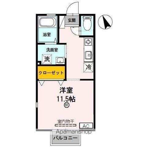 コンソラトゥール(ワンルーム/2階)の間取り写真