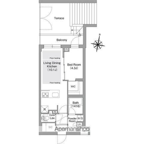 コンフォリア・リヴ東中野(1LDK/B1階)の間取り写真
