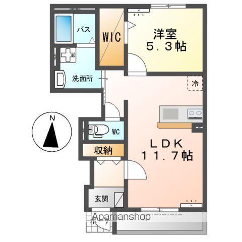 コンフォートハイム(1LDK/1階)の間取り写真